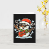 Rock Snowman With Guitar Premium Tri-blend Kaart (Gele Bloem)
