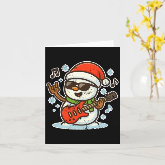 Rock Snowman With Guitar Premium Tri-blend  Kaart (Gele Bloem)