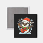 Rock Snowman With Guitar Premium Tri-blend  Magneet (Voorkant / Achterkant)