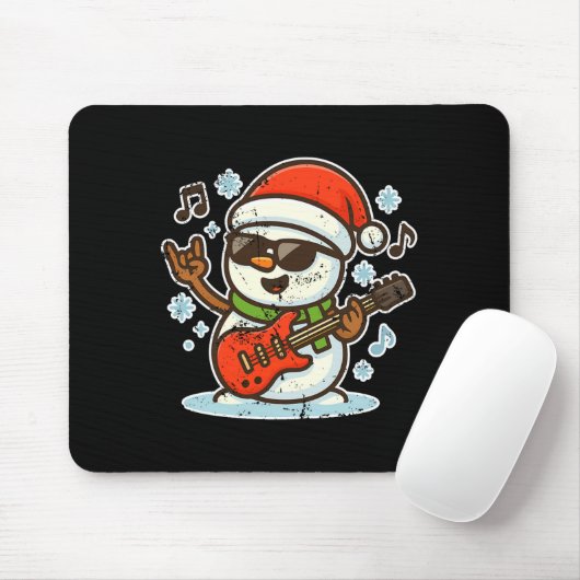 Rock Snowman With Guitar Premium Tri-blend Muismat (Met muis)
