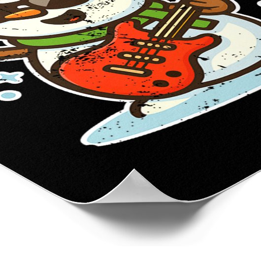 Rock Snowman With Guitar Premium Tri-blend  Poster (Hoek)
