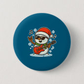 Rock Snowman With Guitar Premium Tri-blend  Ronde Button 5,7 Cm (Voorkant)