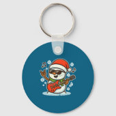 Rock Snowman With Guitar Premium Tri-blend  Sleutelhanger (Voorkant)