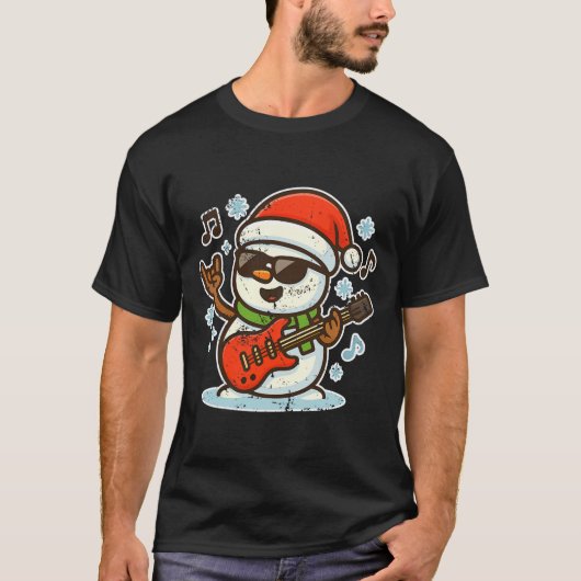 Rock Snowman With Guitar Premium Tri-blend  T-shirt (Voorkant)