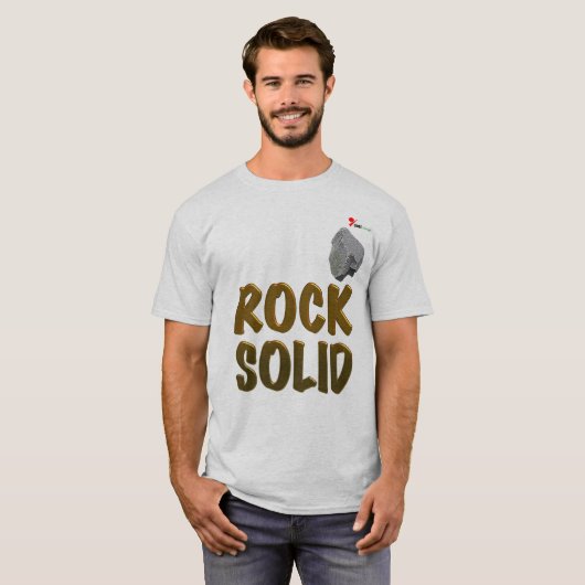 "Rock Solid" T-shirt | Motiverende gouden tekst &  (Voorkant volledig)