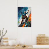 Rock Sport Klimmuurklimmer Verf Poster (Keuken)