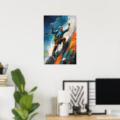 Rock Sport Klimmuurklimmer Verf Poster (Thuiskantoor)