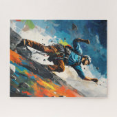 Rock Sport Klimmuurklimmer Verf Poster Legpuzzel (Horizontaal)