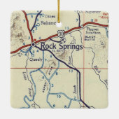 Rock Springs WY  Map Keramisch Ornament (Achterkant)