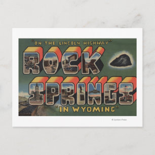 Rock Springs, Wyoming - Large Letter Scenes Briefkaart