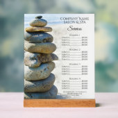 Rock Stack Cairn Spa Salon Services Menu Acryl Bord (Neutraal)