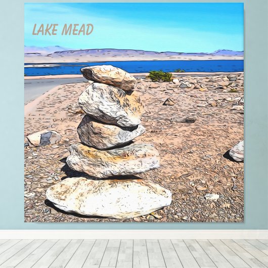 Rock Stacking Canvas Afdruk (Insitu (Houten vloer))