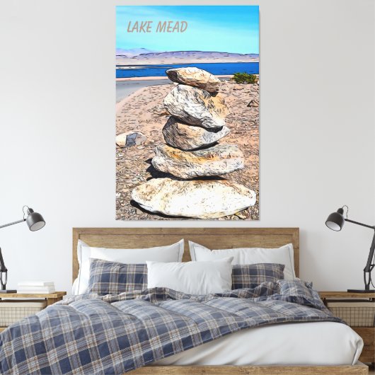 Rock Stacking Canvas Afdruk (Insitu (Slaapkamer))