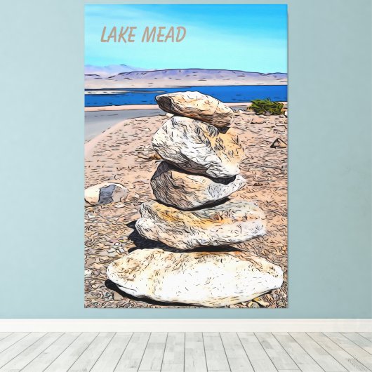 Rock Stacking Canvas Afdruk (Insitu (Houten vloer))