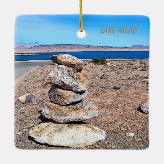 Rock Stacking Keramisch Ornament (Achterkant)