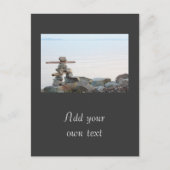 Rock stapelkunst aan het strand. Foto van Hao zhan Briefkaart (Voorkant)