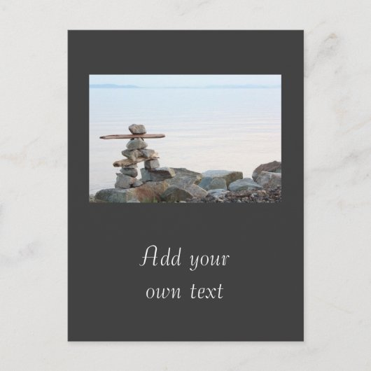 Rock stapelkunst aan het strand. Foto van Hao zhan Briefkaart (Voorkant)