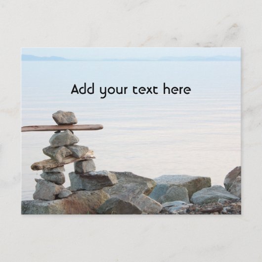 Rock stapelkunst aan het strand. Foto van Hao zhan Briefkaart (Voorkant)