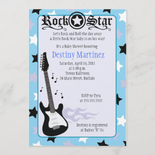 ROCK STAR 5x7 Rocker Baby shower Invitation Kaart