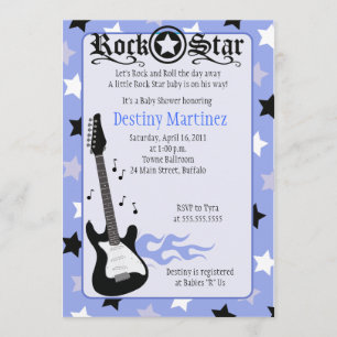 ROCK STAR 5x7 Rocker Baby shower Invitation Kaart