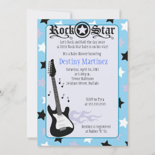 ROCK STAR 5x7 Rocker Baby shower Invitation Kaart