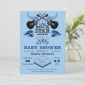 Rock Star Baby shower Invitation Kaart (Staand voorkant)