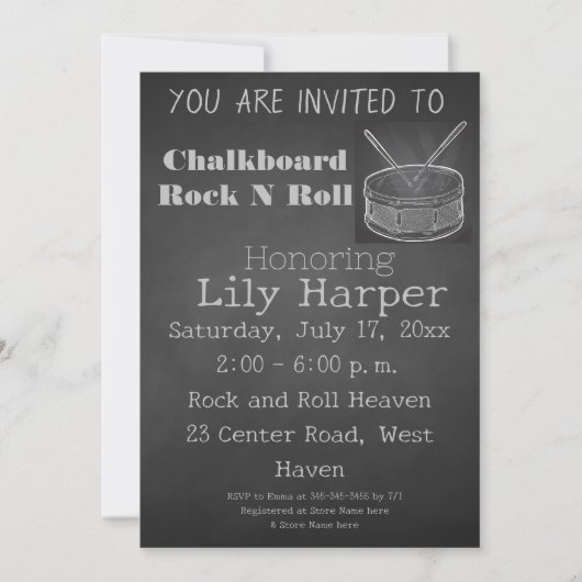 Rock Star Baby shower Kaart (Voorkant)