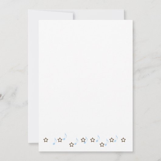 Rock Star-Baby shower Opmerking: blauw Bedankkaart (Achterkant)