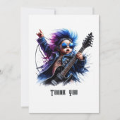 Rock Star Baby Verjaardag Bedankkaart (Voorkant)