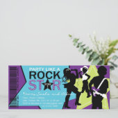 Rock Star Band Birthday Paarse Limoen Kaart (Staand voorkant)