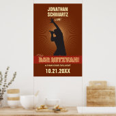 Rock Star Bar Mitzvah Poster in Brown (Keuken)