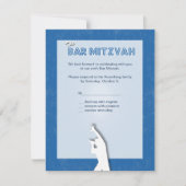 Rock Star Bar Mitzvah Reply Card in Blue RSVP Kaartje (Voorkant)