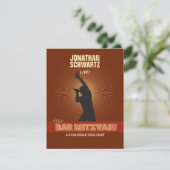 Rock Star Bar Mitzvah Reply Card in Brown RSVP Kaartje (Staand voorkant)