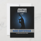 Rock Star Bar Mitzvah RSVP Reply Black Silver (Voorkant)