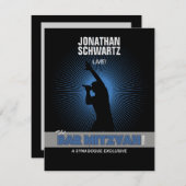 Rock Star Bar Mitzvah RSVP Reply Black Silver (Voorkant / Achterkant)