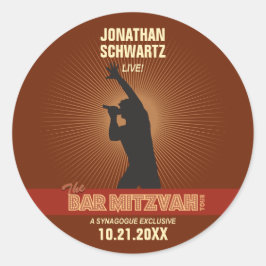 Rock Star Bar Mitzvah Sticker in Bruin