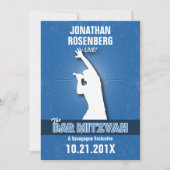 Rock Star Bar Mitzvah Uitnodiging in Blue (Voorkant)