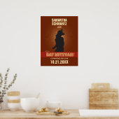 Rock Star Bat Mitswa Poster in het bruin (Keuken)