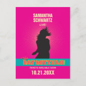 Rock Star Bat Mitswa Save the Date beroemd gemaakt Aankondigingskaart (Voorkant)