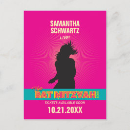 Rock Star Bat Mitswa Save the Date beroemd gemaakt Aankondigingskaart