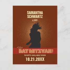 Rock Star Bat Mitswa Save the Date beroemd gemaakt Aankondigingskaart