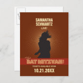 Rock Star Bat Mitswa Save the Date beroemd gemaakt Aankondigingskaart (Voorkant / Achterkant)