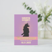 Rock Star Bat Mitswa Save the Date-Paarse Roze Aankondigingskaart (Staand voorkant)