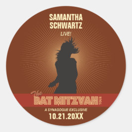 Rock Star Bat Mitswa Sticker in het bruin