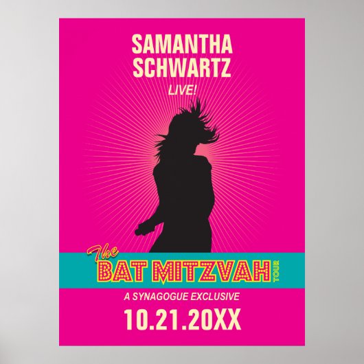 Rock Star Bat Mitzvah Poster in Hot Pink (Voorkant)