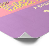 Rock Star Bat Mitzvah Poster-Paars Roze Poster (Hoek)