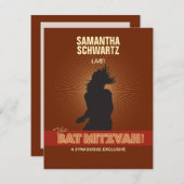 Rock Star Bat Mitzvah RSVP Beantwoorden Kaart in B (Voorkant / Achterkant)