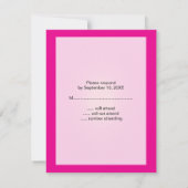 Rock Star Bat Mitzvah RSVP Reply Card in Hot Pink (Achterkant)