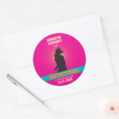 Rock Star Bat Mitzvah Sticker in Hot Pink (Envelop)