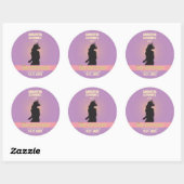 Rock Star Bat Mitzvah Sticker-Paarse Roze Ronde Sticker (Vel)